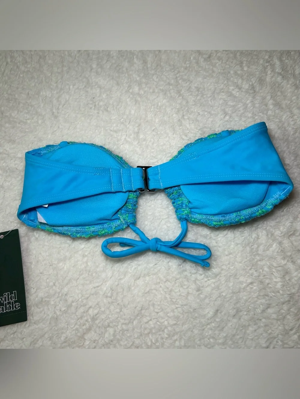 Wild Fable Women’s Blue & Green Crochet Bandeau Bikini Top XXS NEW